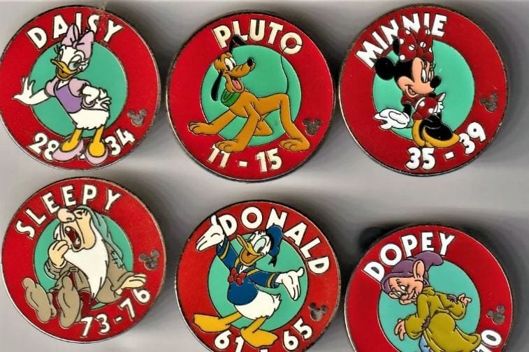 Example of a Cast Lanyard (Hidden Mickey) pin with silver Mickey identifier